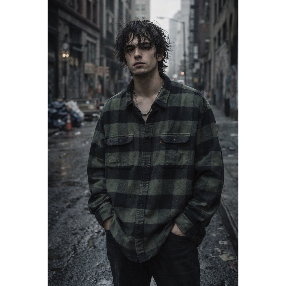 Levi's Flannel Button Up Shirt Buffalo Check Plaid Grunge Casual Utility XXL
